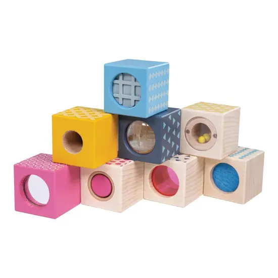 Bigjigs Toys Wooden Sensory Blocks - Set of 8 {4}