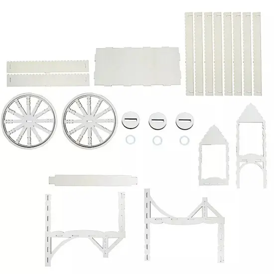 5 in Natural Laser Cut Mini Candy Cart Wooden CUPCAKE Dessert STAND Party Events {2}