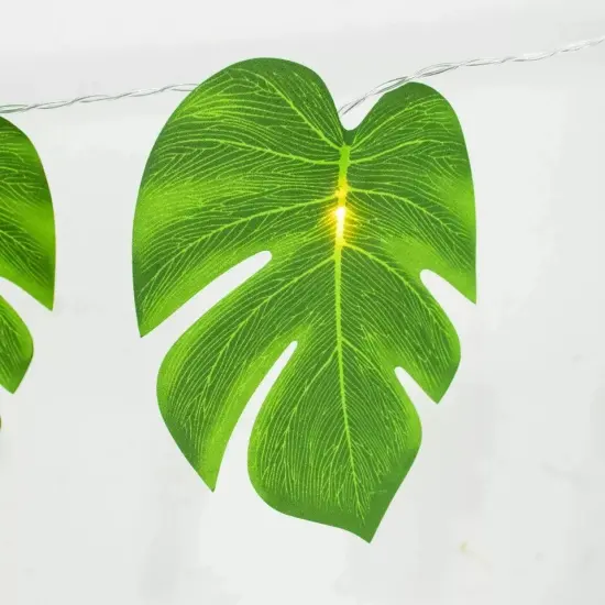 10 feet Green LED Artificial Monstera LEAVES Garland String Lights Party Events {2}