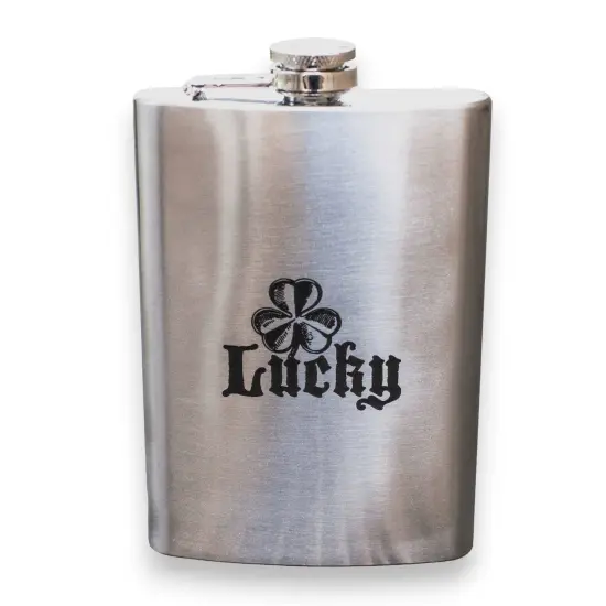8oz Lucky - Clover Stainless Steel Flask {1}