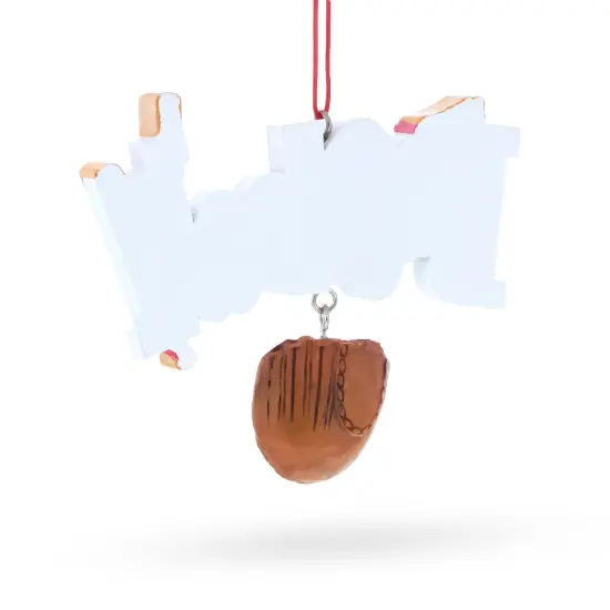 Baseball Glove and Bat Resin Christmas Ornament {4}