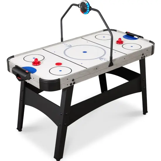Best Choice Products 54in Air Hockey Game Table w/ LED Lights, Scoreboard, Powerful Motor Gray {1}