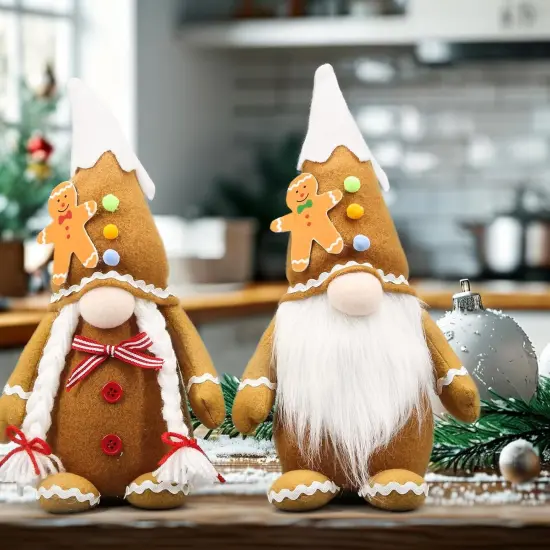 Christmas Gingerbread Man Gnomes Plush Couple {2}