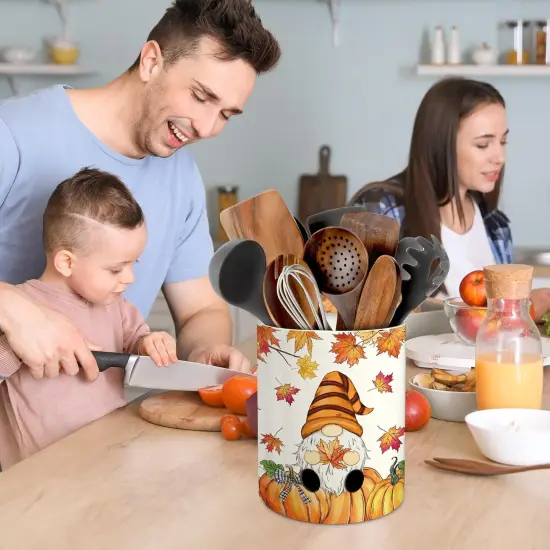 Fall Kitchen Decor Ceramic Utensil Holder {5}