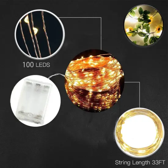 4 Pack 8.8FT Artificial Sunflower Garland with 200 LED Fairy String Lights {3}