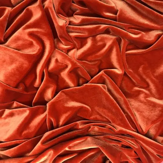 1 Yard Earthy Rust Stretch Velvet Fabric Luxuriously Soft Texture with Elegant Heavy Drape 58/60 Inches Wide {2}