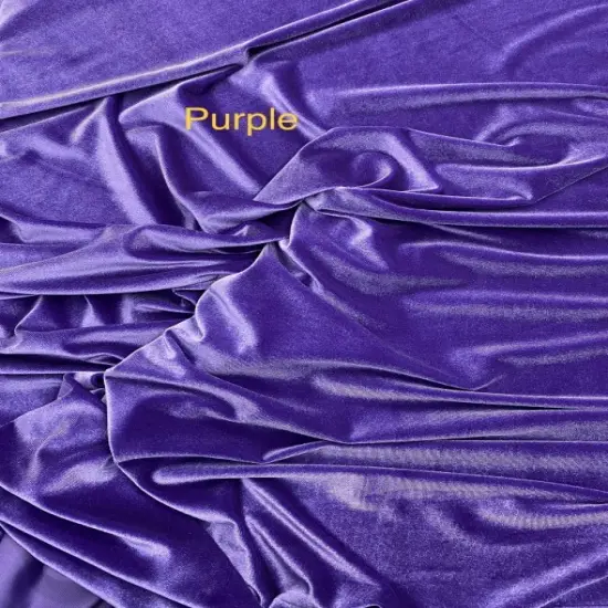 1 Yard Regal Purple Stretch Velvet with Silky Soft Feel and Elegant Flow for Fashion, Costumes, and DIY Projects 58/60 Inch Wide {1}