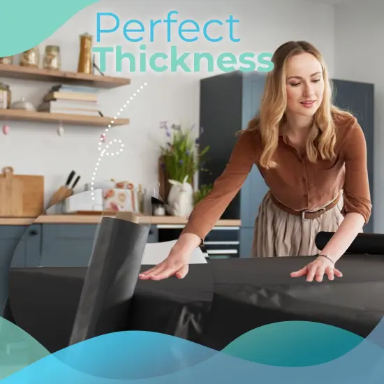 Exquisite Plastic Table Cover Roll &ndash; 40" x 100' Disposable Tablecloth Roll &ndash; Premium Thick 0.5 MIL Plastic Banquet Roll &ndash; Party Table Cover Roll for Events & Catering Black {6}