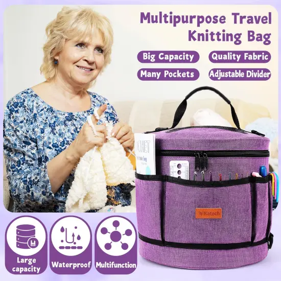 Crochet Kit for Beginners, Beginner Crochet Kit for Adults and Kids Crochet Kits Includes Crochet Hooks Knitting Bag Crochet Yarn for Crocheting Instruction Knitting Kit Crochet Supplies Gift {2}