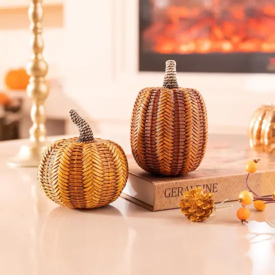 2pcs Resin Pumpkin Decorations Indoor {2}