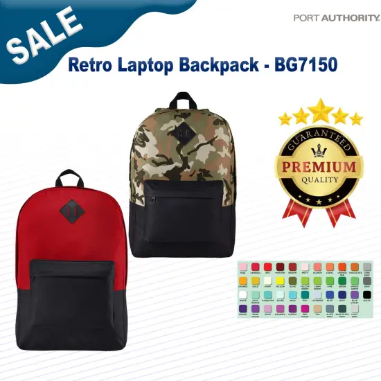 Port Authority&reg; Retro Laptop Backpack True Royal/Blk {2}