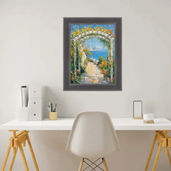 Silver Gunmetal Pewter Scoop Picture Frame 28x28 frame {3}