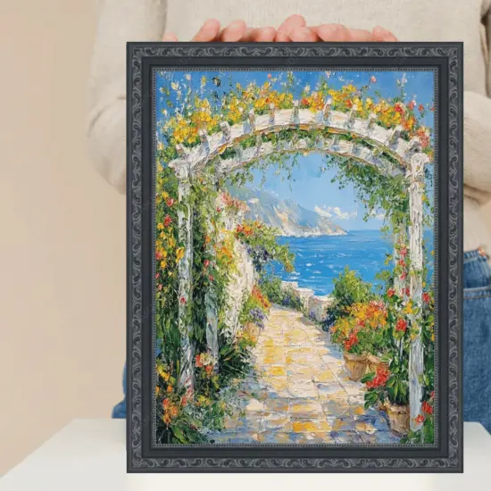 Beaded Black Scoop Picture Frame 24x24 frame {2}