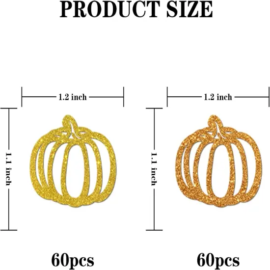 Pumpkin Glitter, Little Pumpkin Baby Shower Table Confetti, Autumn Fall Scatter, Thanksgiving Day, Happy Halloween Table Decorations, 120pcs {6}