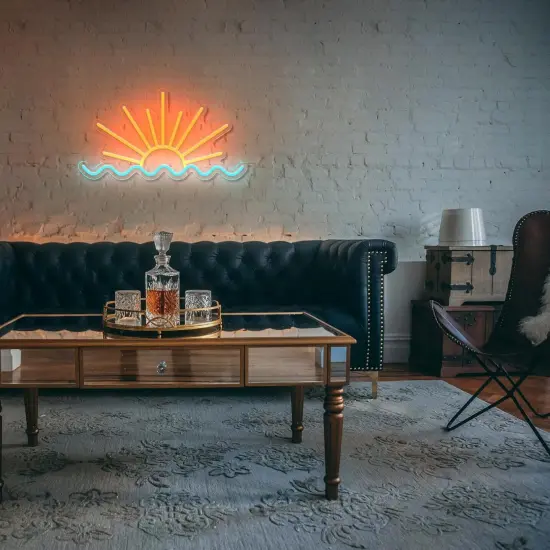 Summer Sunrise Sunset Neon Sign &ndash; Sun Wave LED Neon Light for Bedroom, Man Cave, Living Room, and Bar Decor, USB Powered with Dimmer for Beach & Coastal Ambiance {5}