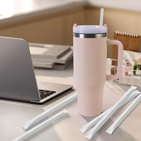 50PCS Disposable Straws for 40 OZ Tumbler, Extra Long Straws Disposable for Stanley Cup 30 Oz 40 Oz Tumbler, Individually Wrapped {3}