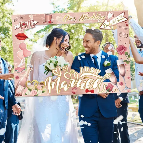 26 PCS Wedding Photo Booth Props and Photo Frames, Rose Gold Bride to Be Selfie Photo Booth Frame Props, Wedding Decoration Bachelorette Engagement Party Favor Supplies Welcome to Seller Assistant Please log in to your account to start working Log {2}