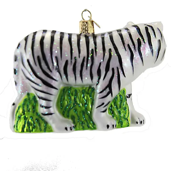 Old World Christmas 4.0 Inch White Tiger Tree Ornament , Grace Beauty {2}