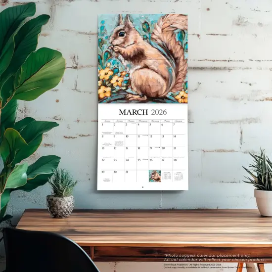 Barnyard Friends | 2026 12 x 24 Inch (Hanging) Monthly Square Wall Calendar | Featuring the Artwork of Molly Strong | Plastic-Free {4}