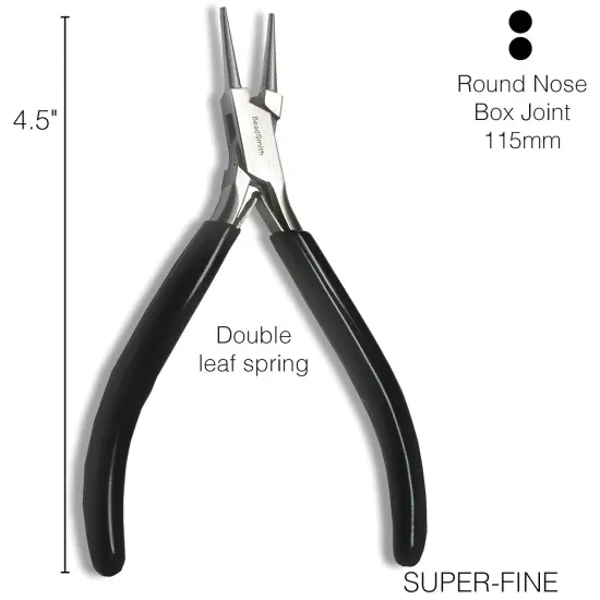 The Beadsmith Round Nose Pliers &ndash; Extra Fine Tips &ndash; 4.5 inches (114mm) &ndash; PVC Grip Handle with Double Leaf Springs &ndash; Jewelry Making Tool for Creating Bracelets, Earrings and Necklaces {3}