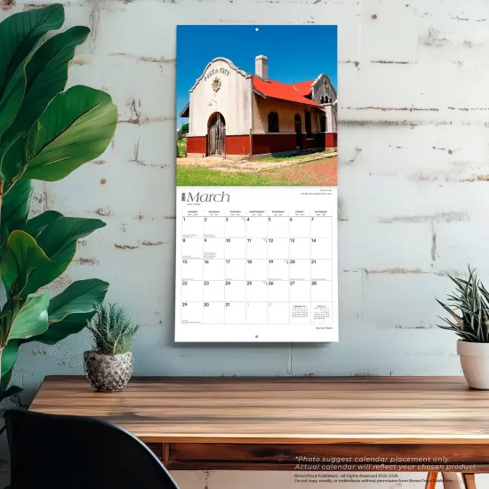 Sooner State | Oklahoma Places | 2026 12 x 24 Inch (Hanging) Monthly Square Wall Calendar | Plastic-Free {5}