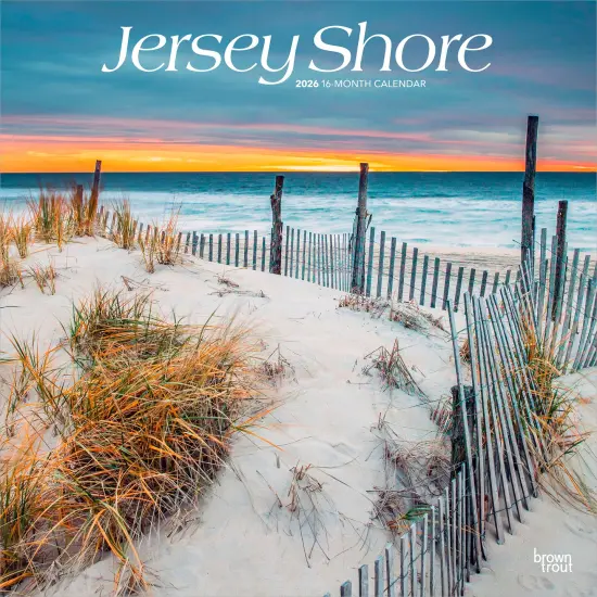 Jersey Shore | 2026 12 x 24 Inch (Hanging) Monthly Square Wall Calendar | Plastic-Free {1}