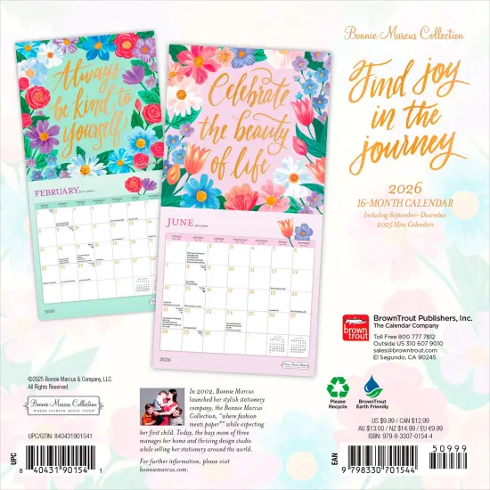 Bonnie Marcus OFFICIAL | 2026 7 x 14 Inch (Hanging) Monthly Mini Wall Calendar {2}