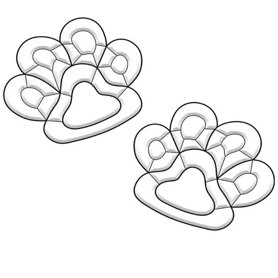 4" X 4" Exquisite Clear Glass Paw Prints Bevel Cluster EC190 {2}