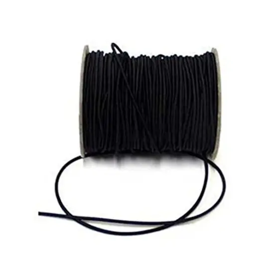 1/8 Inch (3mm) Round Elastic Cord Black White & More Colors Full Roll {1}
