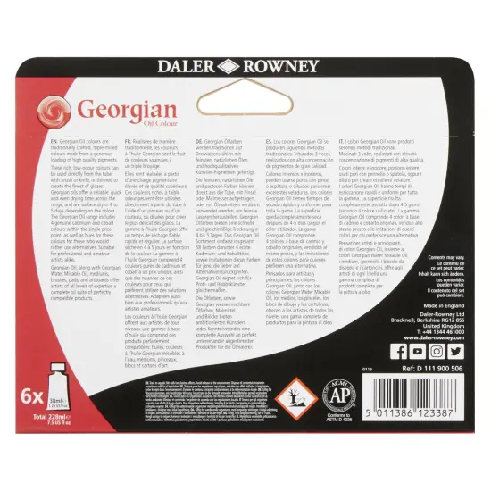 Daler-Rowney Georgian Oil Paint Mixing Set 6/Pkg-Assorted Colors {4}