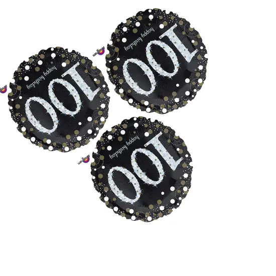 Sparkling Birthday 100 18" Foil Mylar Balloon {3}