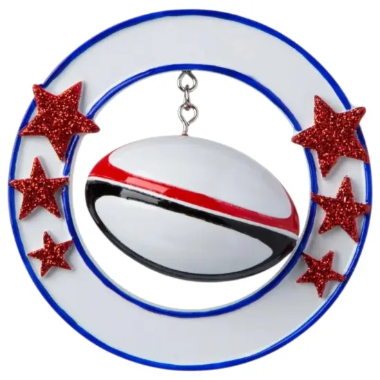 3D Rugby Ball Sports Ornament {1}
