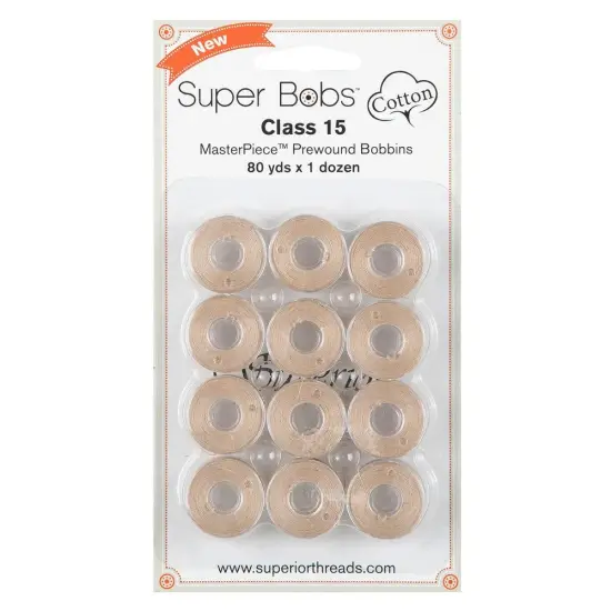 Super Bobs Cotton #154 Sculptor's Clay (Class 15) 12 pack pre-wound bobbins {1}