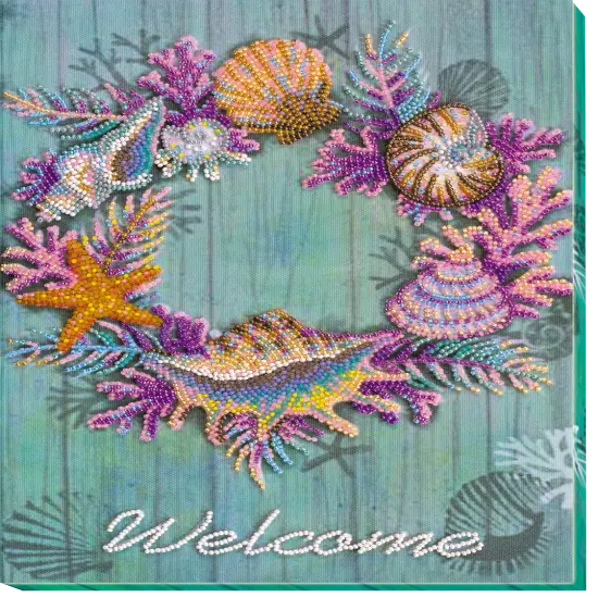 Bead Embroidery Kit - Wreath of shells {1}