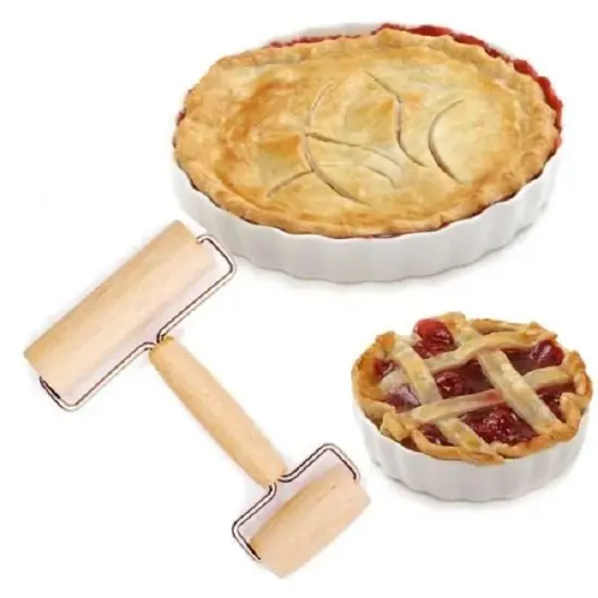 Norpro Wood Double Dough Roller for Pie, Pasta, Cookies and Pizza Dough Default Title {3}