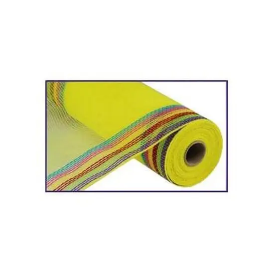 10" Border Stripe Mesh Ribbon: Yellow, Purple, Green, Red, Hot Pink, Turquoise {1}