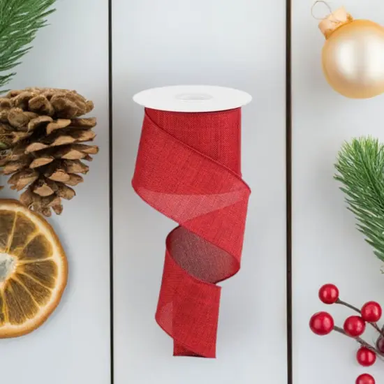 2.5" Thick Royal Burlap Ribbon: Dark Red (10 Yards) {4}