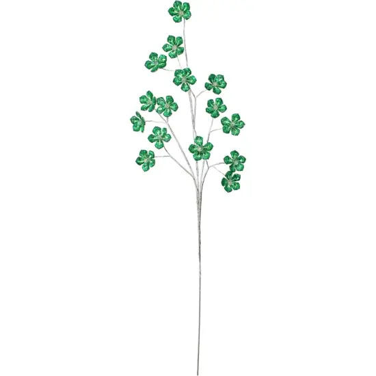 28" Flower Faux Crystal Spray: Green {1}