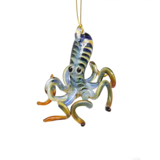 Egyptian Blown Glass Sea Life Ornament - Octopus {1}