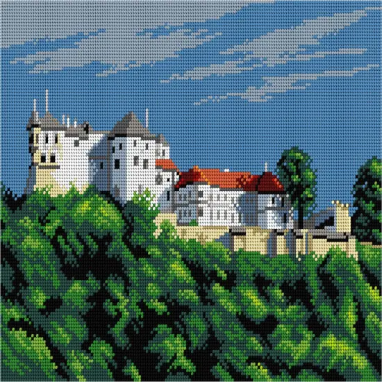 Needlepoint canvas for halfstitch without yarnThe Lupca Castle 3583J {1}