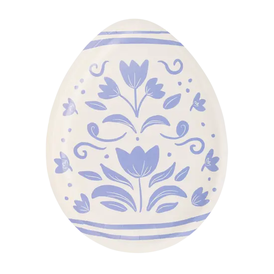 FLORAL EGG SHAPED PAPER PLATES {1}
