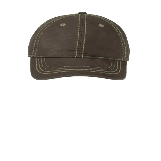 Port Authority&reg; Pigment Print Distressed Cap Black {6}