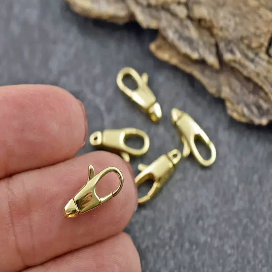 *5* 15x7mm 18k Gold Plated Swivel Lobster Clasps {3}
