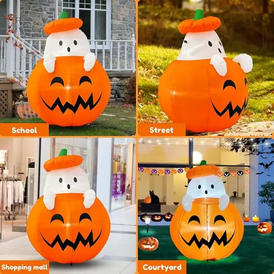 Inflatable Pumpkin Ghost Halloween Decorations Outdoor {5}
