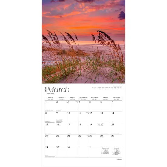 America | 2026 12 x 24 Inch (Hanging) Monthly Square Wall Calendar | Foil Stamped Cover | Plastic-Free {3}