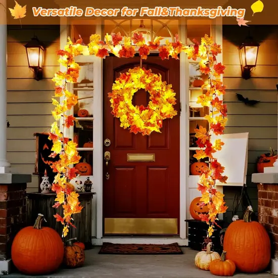 Fall Garland with Lights Battery Operated - 1 Pack {5}