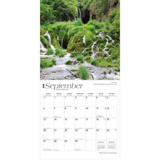 South Dakota Wild & Scenic | 2026 12 x 24 Inch (Hanging) Monthly Square Wall Calendar | Plastic-Free {4}