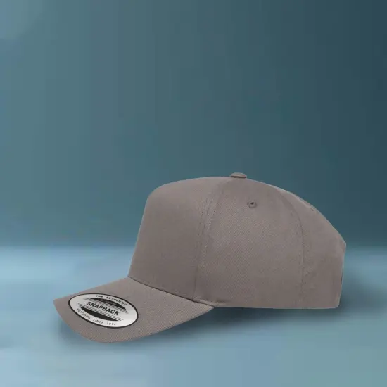 1 Count Retro Cotton Blend Trucker Snapback Cap with Structured Five Panel Fit Grey {6}