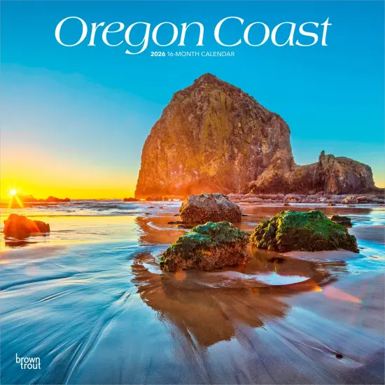 Oregon Coast | 2026 12 x 24 Inch (Hanging) Monthly Square Wall Calendar | Plastic-Free {1}