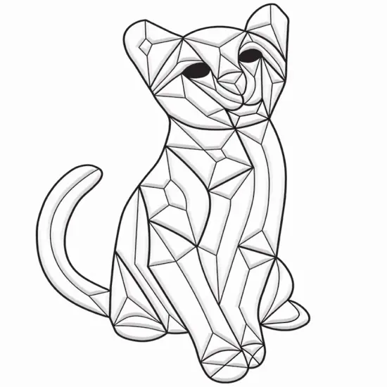 6-1/2" x 9-7/8" Exquisite Clear Glass Cat Bevel Cluster EC189 {1}